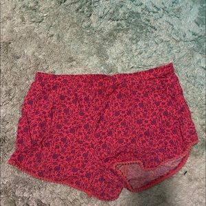 Pink Flowered Mini Shorts